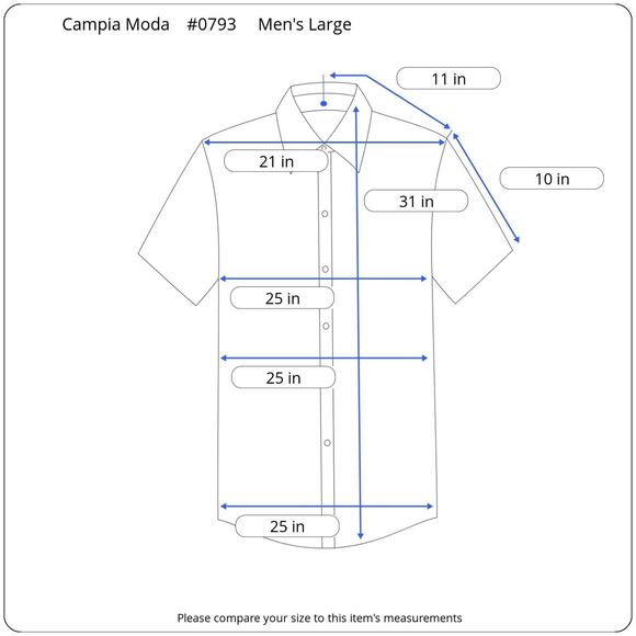 Vintage Campia Moda Hawaiian Shirt Men’s L Hibiscus Blue Aloha Travel Casual - Picture 10 of 10